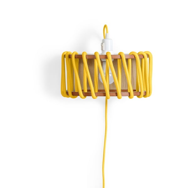 Macaron sárga falilámpa fa szerkezettel, hossz 30 cm - EMKO