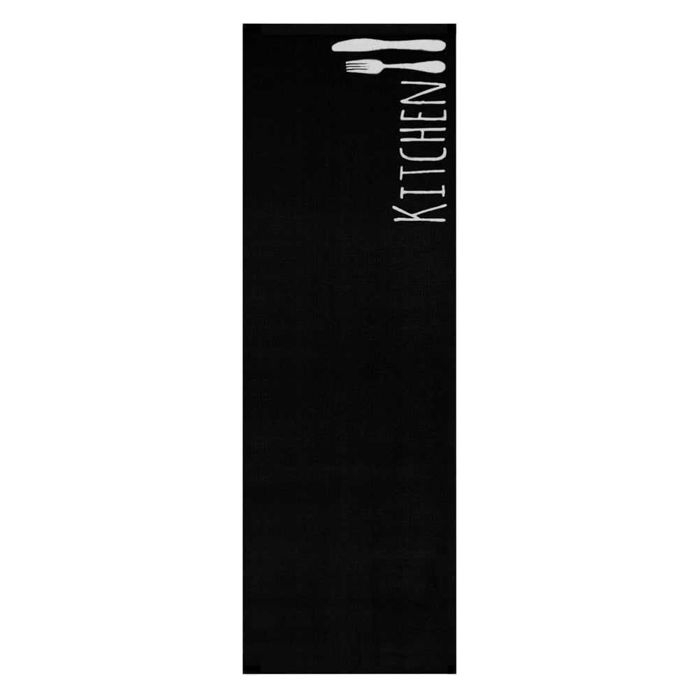 Cook & Clean Kitchen Cutlery fekete futószőnyeg, 50 x 150 cm - Zala Living