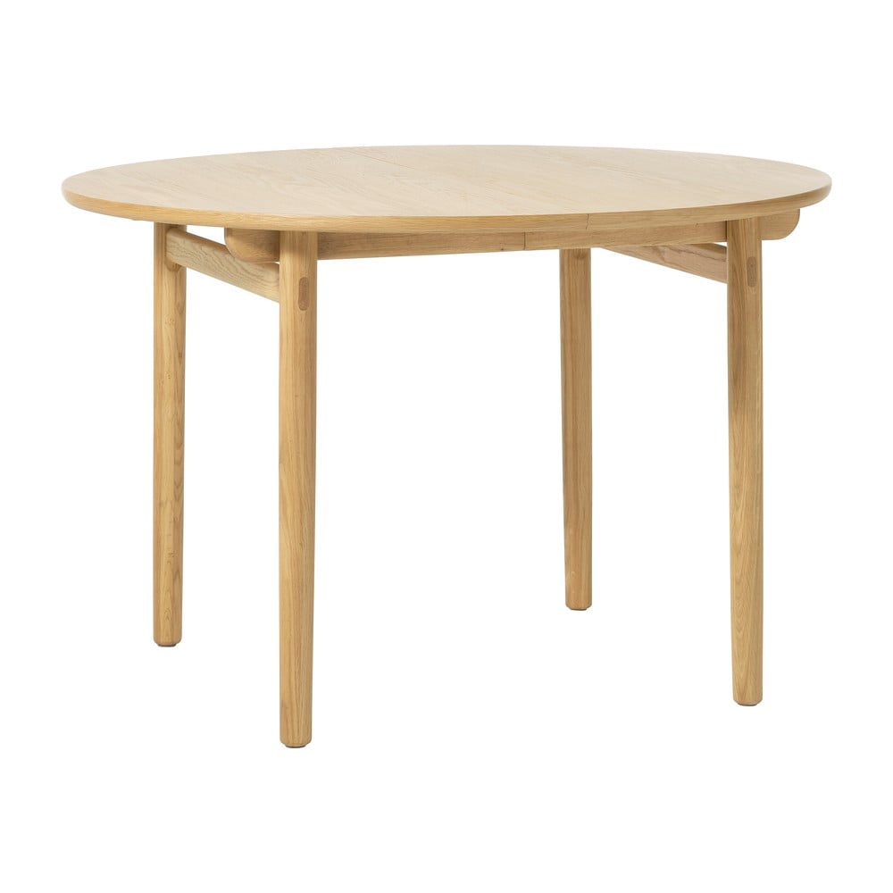 Kerek bővíthető étkezőasztal tölgyfa dekorral ø 120 cm carno – unique furniture