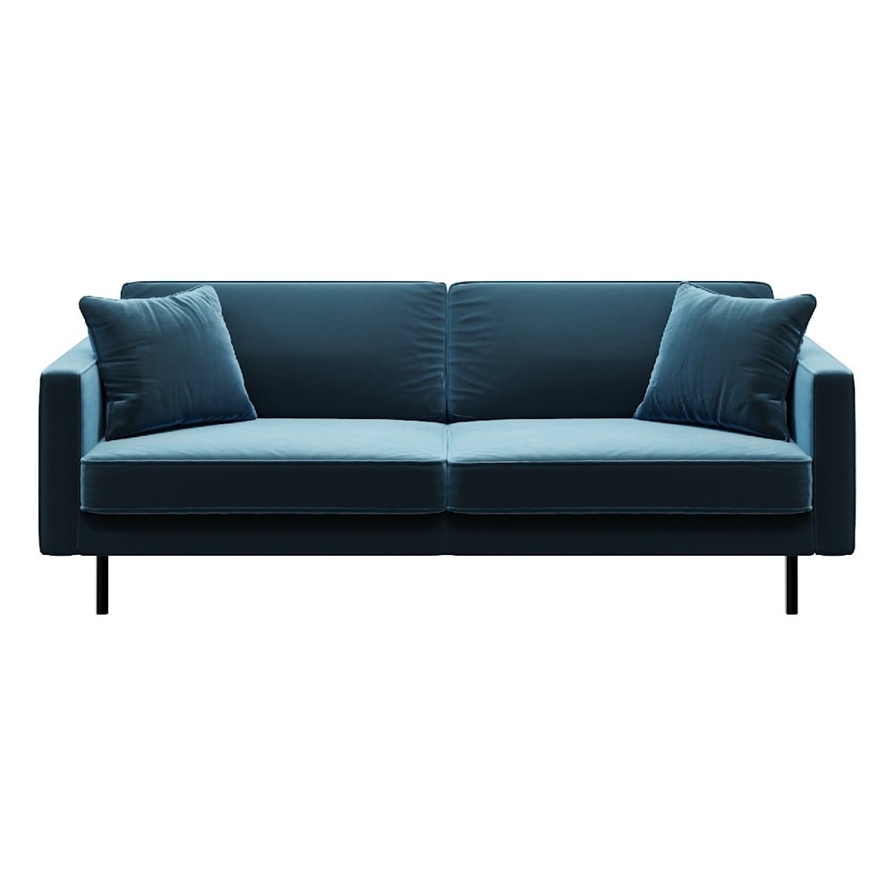 Kék bársony kanapé 207 cm kobo – mesonica