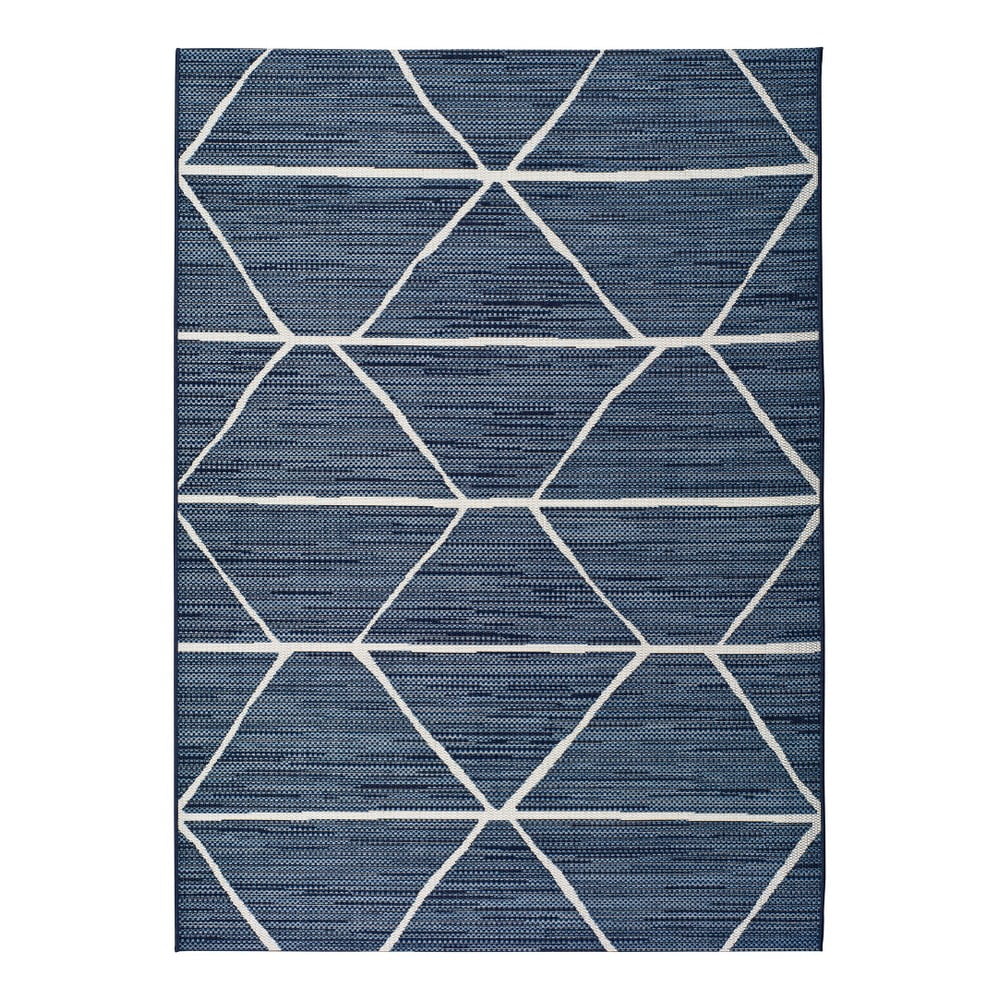 Azul Elba Geo kék kültéri szőnyeg, 80 x 150 cm - Universal