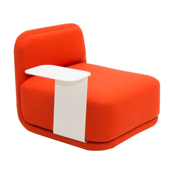 Standby Low + Side Table narancssárga fotel fehér fém kisasztallal - Softline