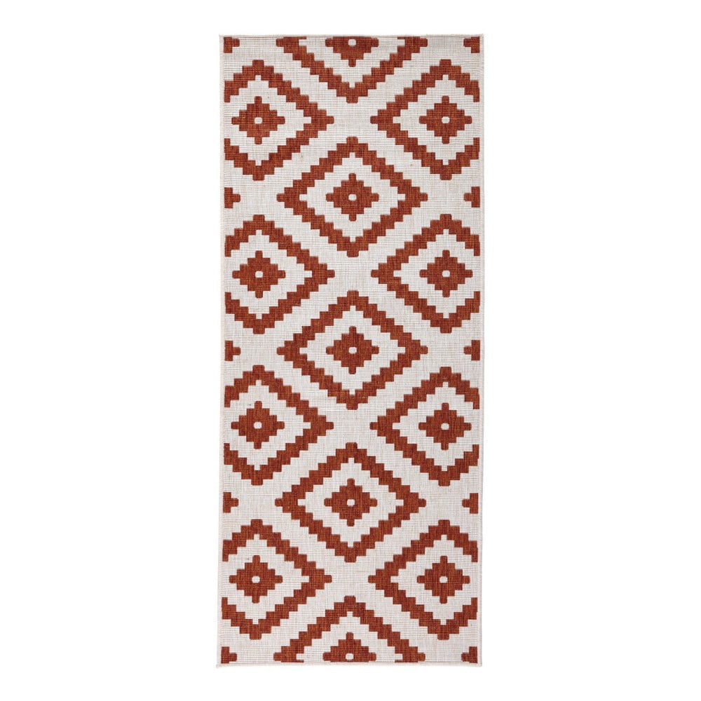 Rio piros-krémszínű kültéri szőnyeg, 80 x 345 cm - NORTHRUGS