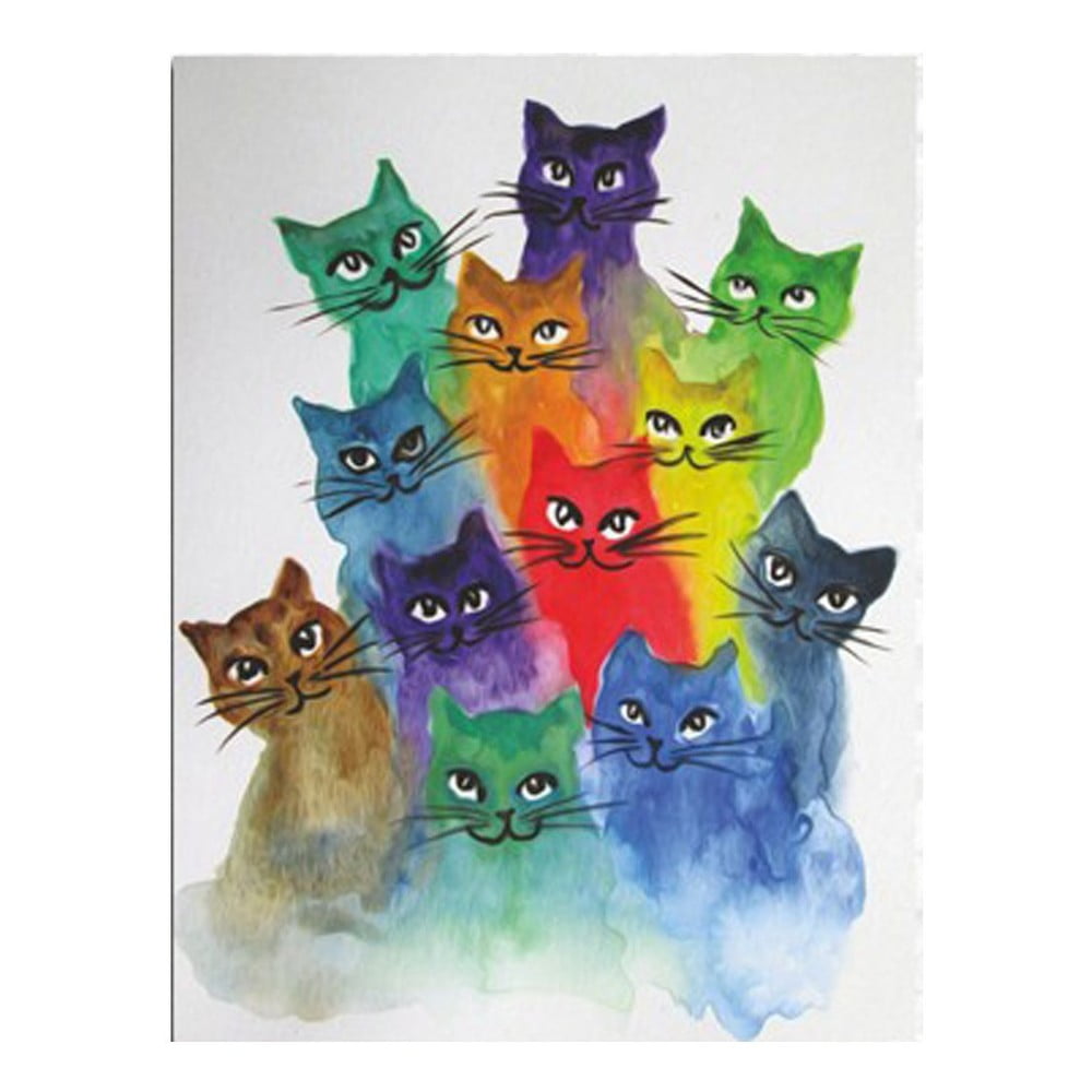 Happy Cats vászonkép, 30 x 40 cm