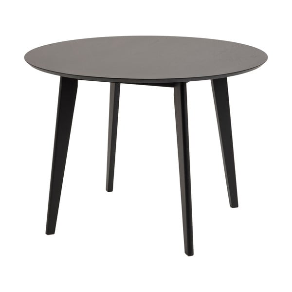Roxby fekete étkezőasztal tölgyfa asztallappal, ø 105 cm - Actona