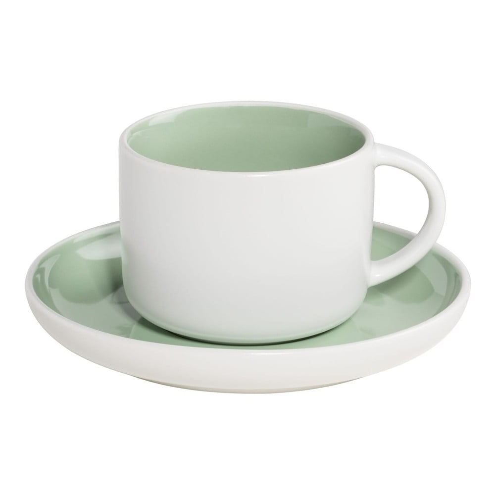 Tint fehér-zöld porcelán csésze alátéttel, 240 ml - Maxwell & Williams
