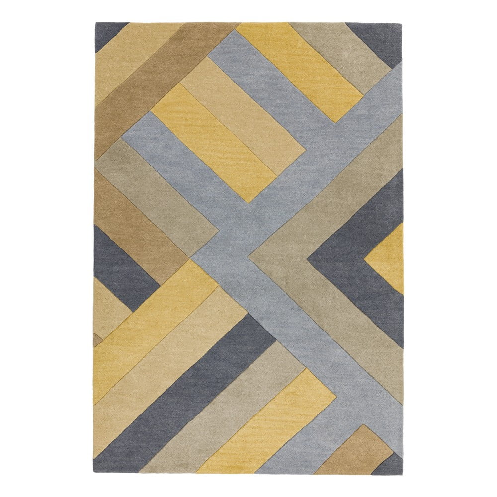 Big Zig szürke-sárga szőnyeg, 120 x 170 cm - Asiatic Carpets