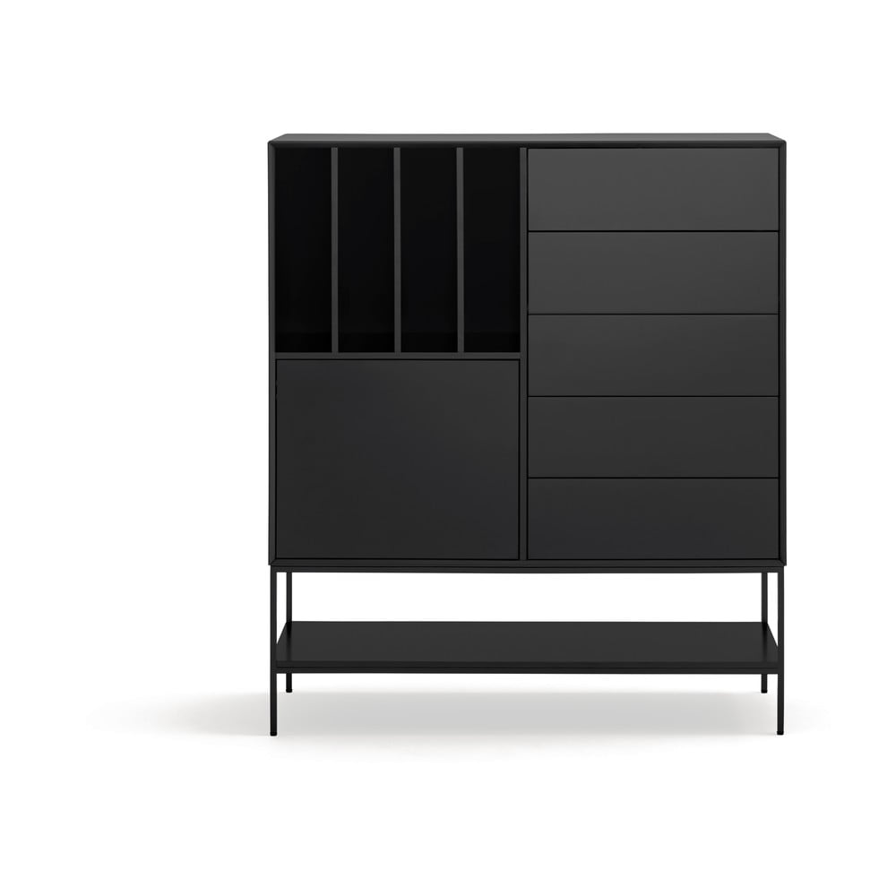 Fekete szekrény 120x140x45 cm Platt – Teulat