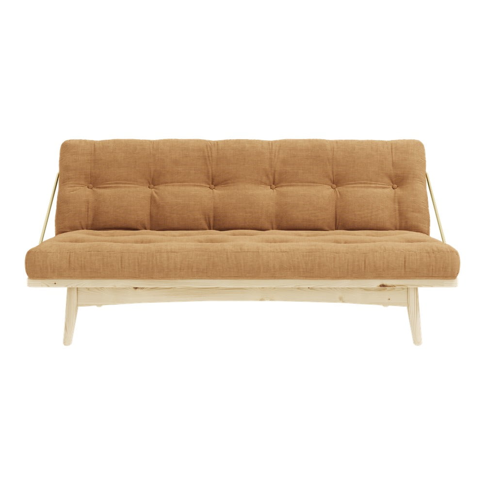 Mustársárga kinyitható kanapé 190 cm folk – karup design