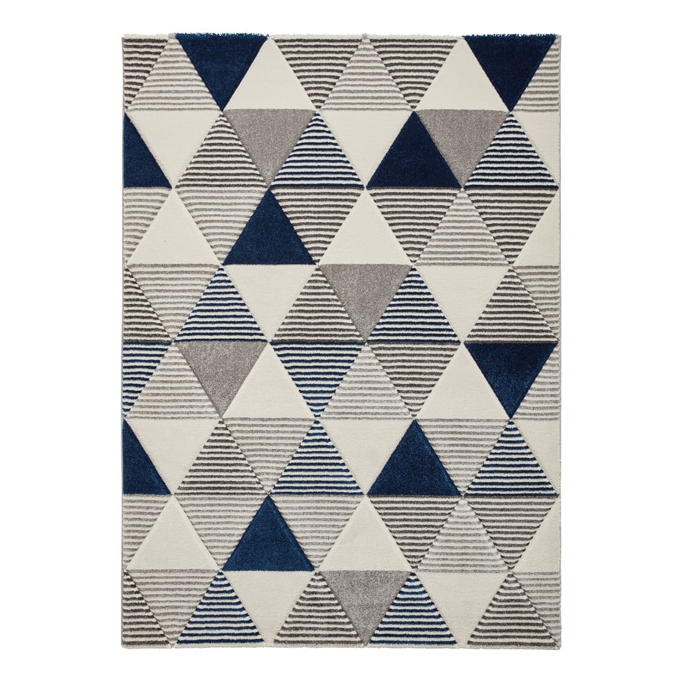 Brooklyn Geo kék-szürke szőnyeg, 160 x 220 cm - Think Rugs