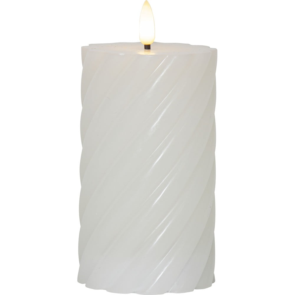Flamme Swirl fehér LED viaszgyertya, magasság 15 cm - Star Trading