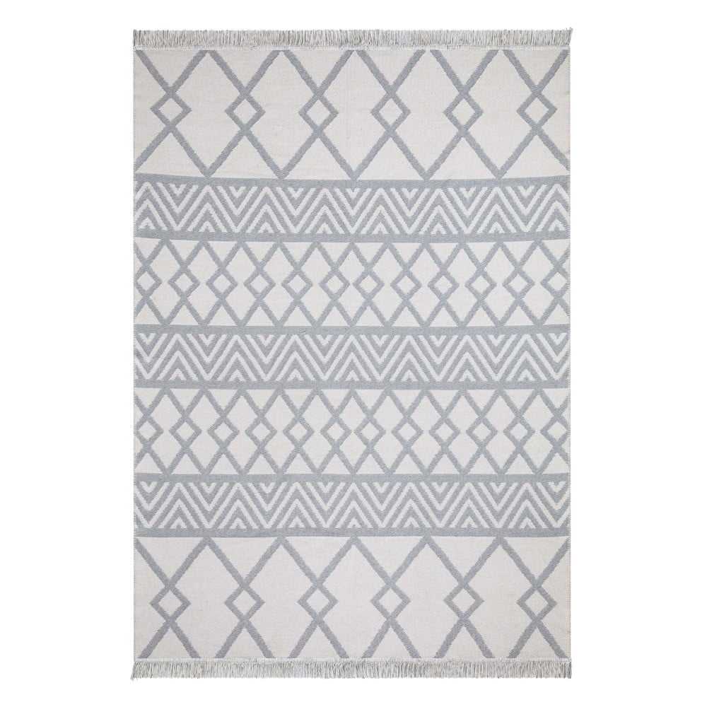Duo fehér-szürke pamut szőnyeg, 120 x 180 cm - Oyo home
