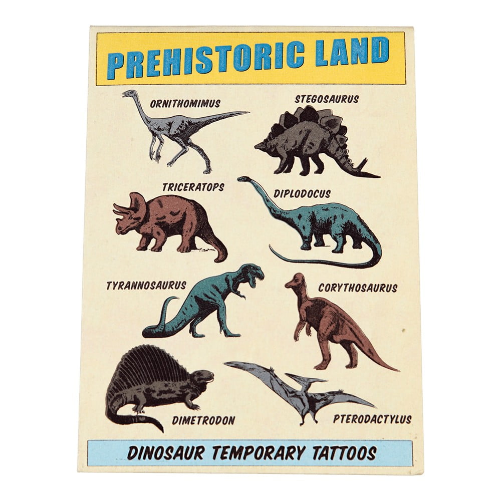 Prehistoric Land lemosható tetoválás szett, 2 lap - Rex London