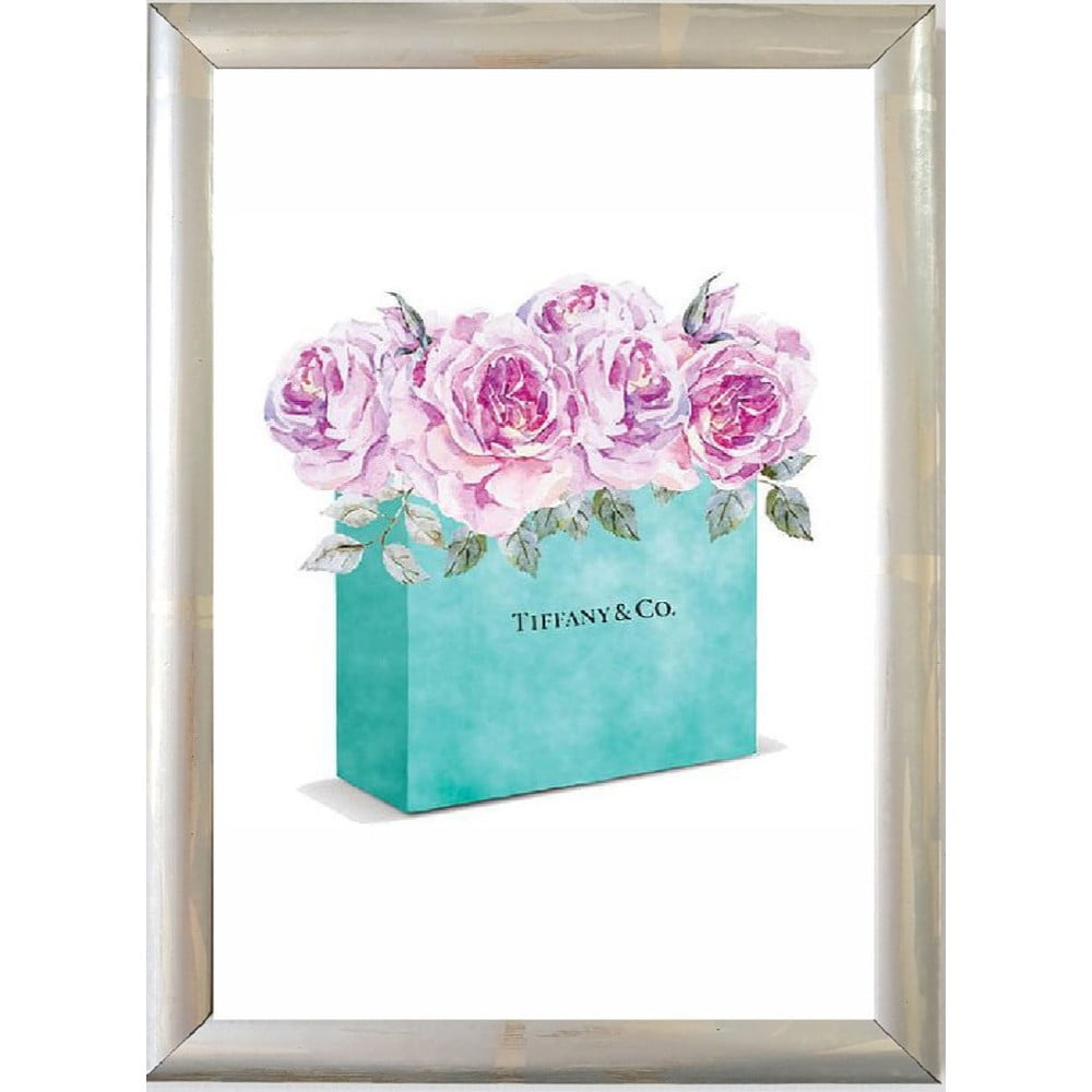 Poszter 20x30 cm Blue Pink Flower – Piacenza Art