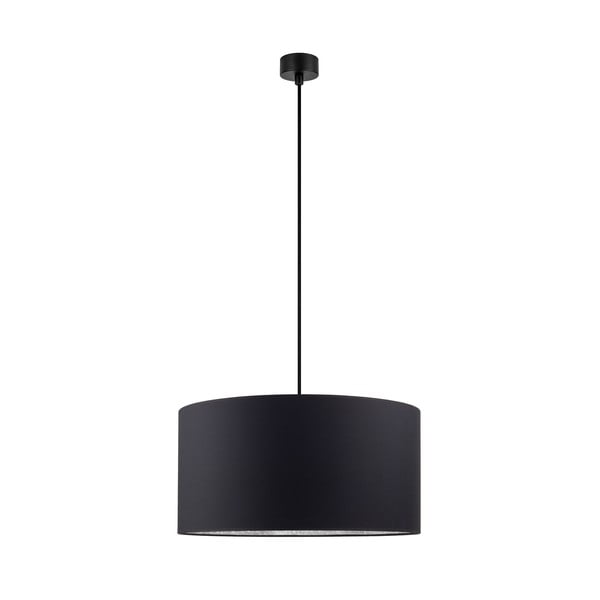 Mika fekete függőlámpa ezüstszínű lámpabelsővel, ⌀ 50 cm - Sotto Luce
