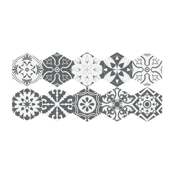 Hexagons Rosito 10 db-os padlómatrica szett, 20 x 18 cm - Ambiance