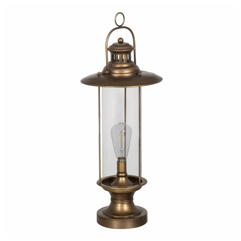 Aranyszínű LED asztali lámpa üveg búrával (magasság 58 cm) – Ixia