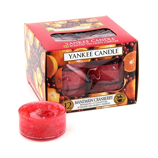 Mandarin és vörösáfonya 12 db-os illatgyertya szett, egyenként 4-6 óra égési idő - Yankee Candle