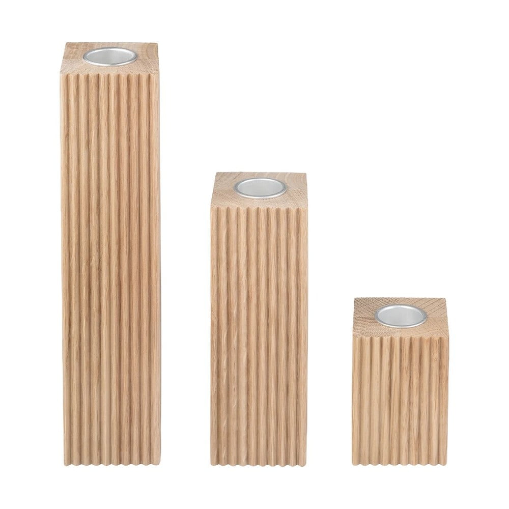 Fa gyertyatartó készlet 3 db-os Dreva – Blomus