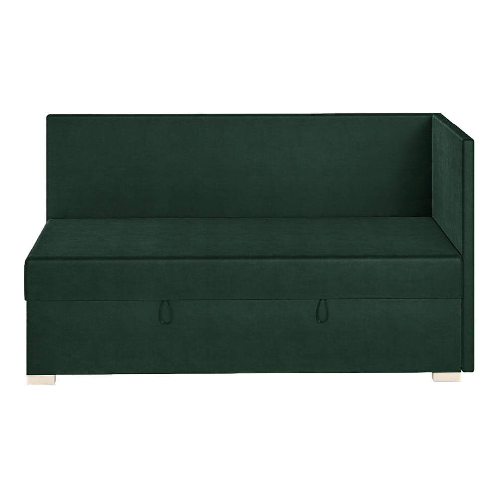 Sötétzöld sarok ágyneműtartós gyerekágy matraccal 90x200 cm Flexi – Ghado