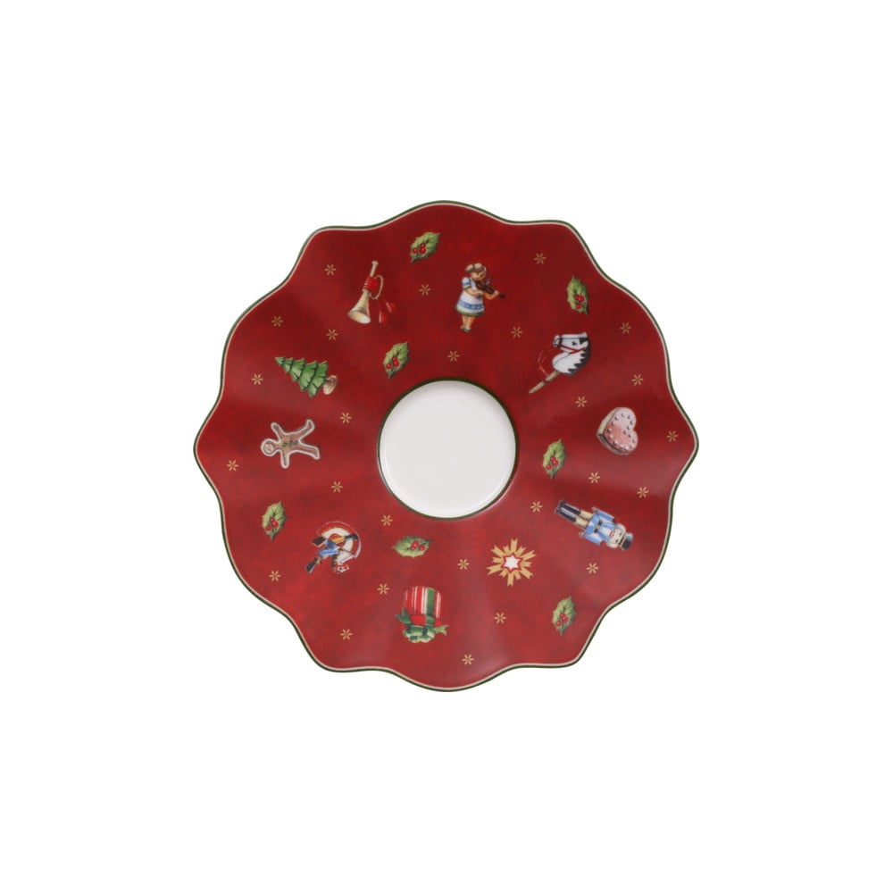 Piros porcelán csészealj karácsonyi motívummal, ø 13 cm - Villeroy & Boch