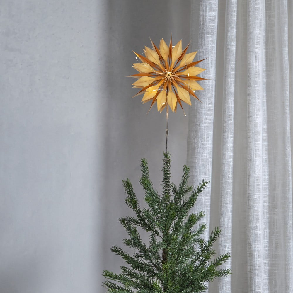 Aranyszínű világító karácsonyfa csúcsdísz Flinga - Star Trading