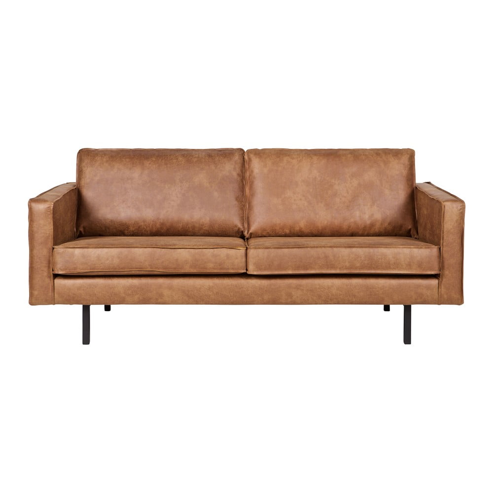 Rodeo barna kanapé, újrahasznosított bőrhuzattal, 190 cm - bepurehome