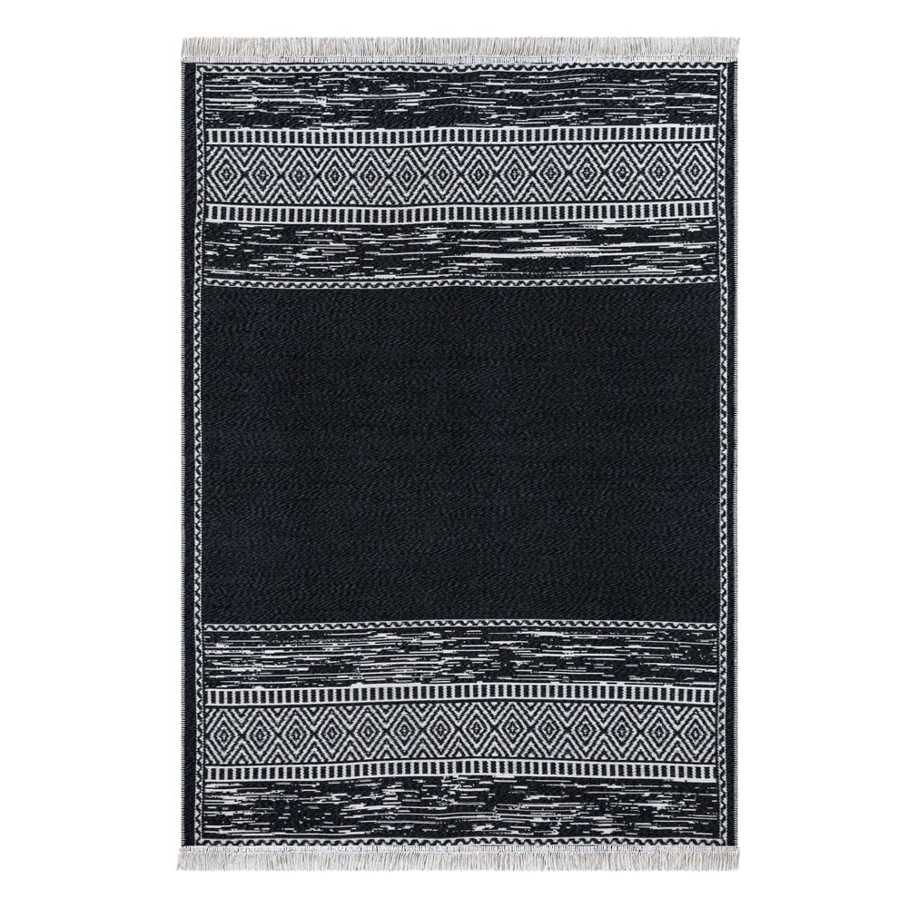 Duo fekete-fehér pamut szőnyeg, 160 x 230 cm - oyo home