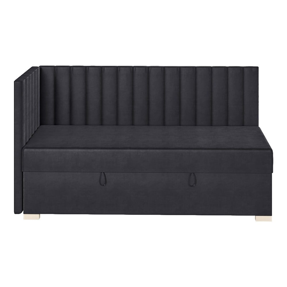 Sötétkék sarok ágyneműtartós gyerekágy matraccal 90x200 cm Snugi – Ghado