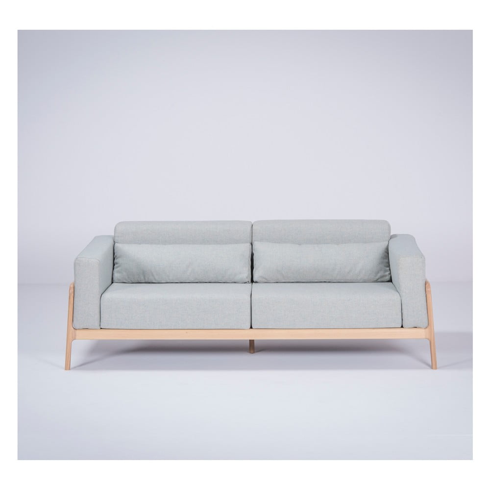 Fawn kékesszürke kanapé tölgyfából, 210 cm - Gazzda