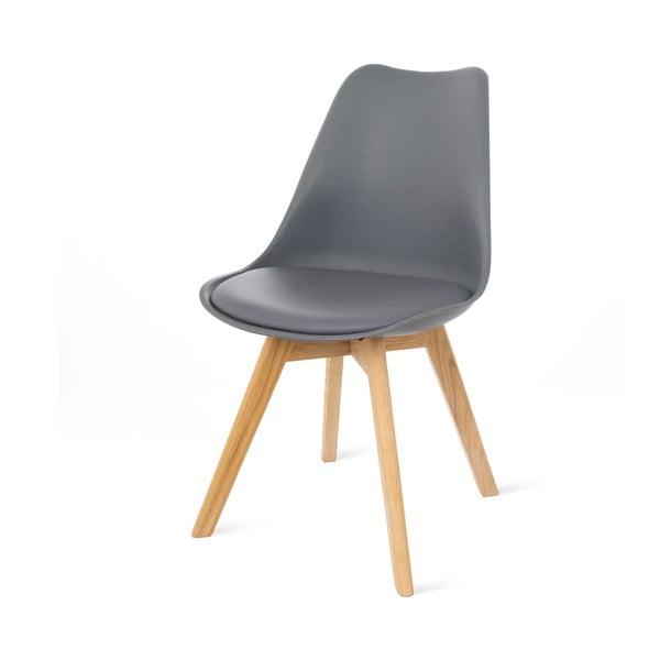 Retro 2 db szürke szék, bükkfa lábakkal - loomi.design