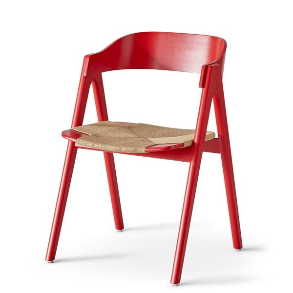 Mette piros bükkfa étkezőszék rattan ülőfelülettel - Findahl by Hammel