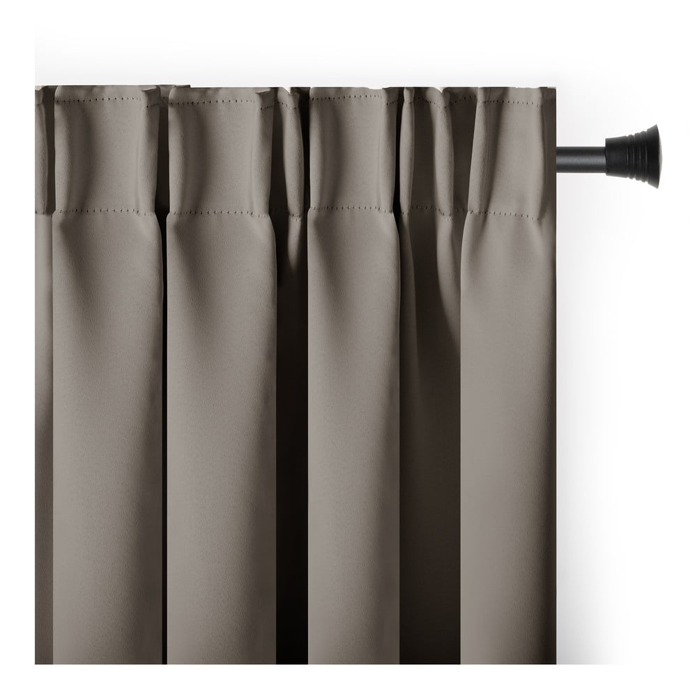 Szürkésbarna sötétítő termo függöny 140x270 cm Pleat – Restilo