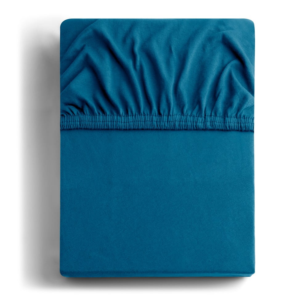 Petróleum színű gumis jersey lepedő 140x200 cm Amber – Restilo