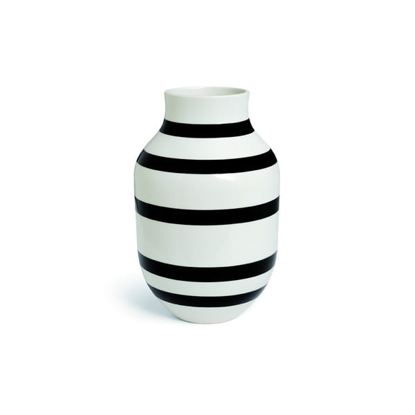 Omaggio fekete-fehér agyagkerámia váza, magasság 30,5 cm - Kähler Design