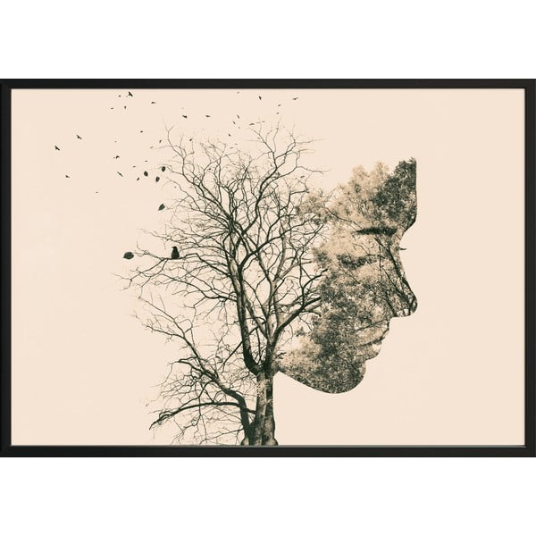 Girl Silhouette Tree plakát, 70 x 50 cm - DecoKing