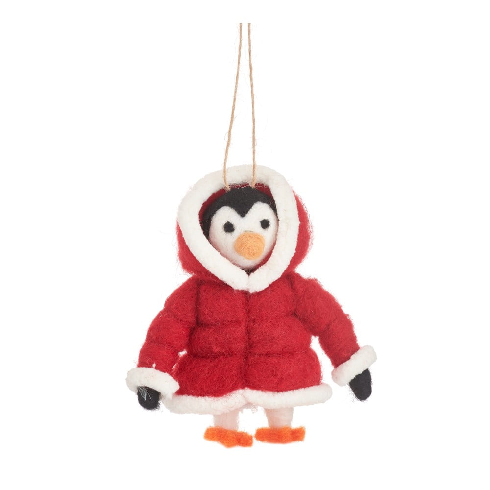 Gyapjú karácsonyfadísz Penguin – Sass & Belle