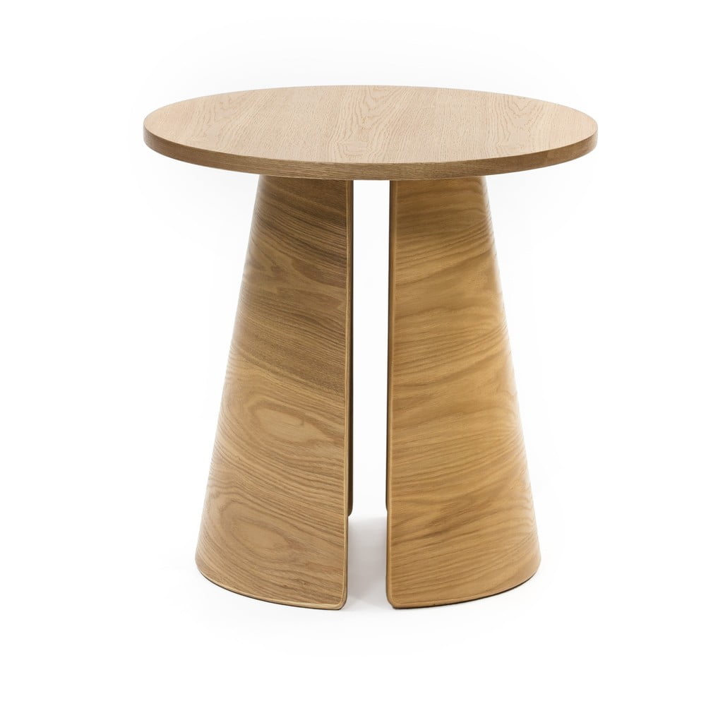 Kerek tárolóasztal tölgyfa dekorral ø 50 cm cep – teulat