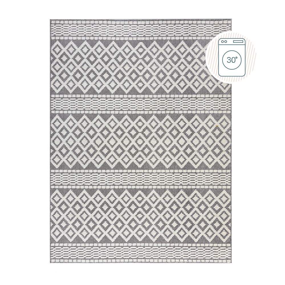Szürke mosható zsenília szőnyeg 160x240 cm jhansi – flair rugs