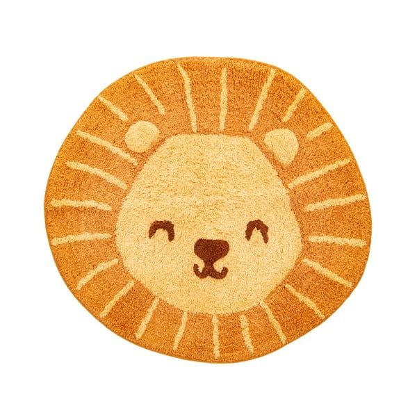 Lion Head narancssárga pamut gyerekszőnyeg, 54 x 57 cm - Sass & Belle