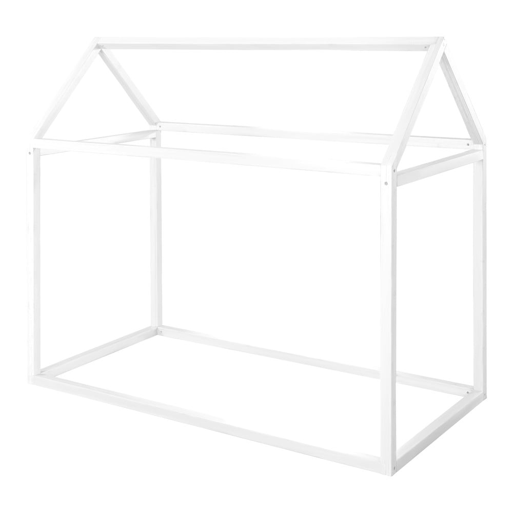 Fehér házikó alakú gyerekágy 70x140 cm montessori – roba