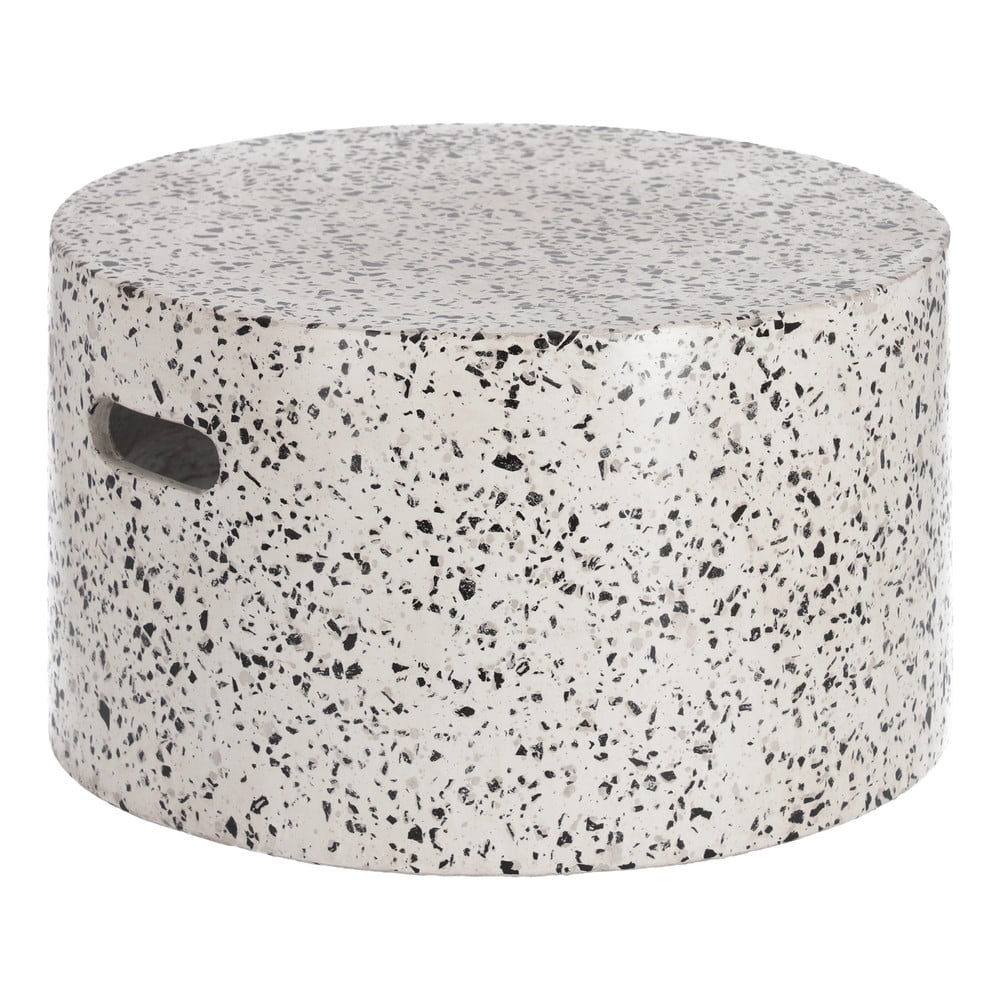 Jenell fehér beton tárolóasztal, ⌀ 52 cm - kave home