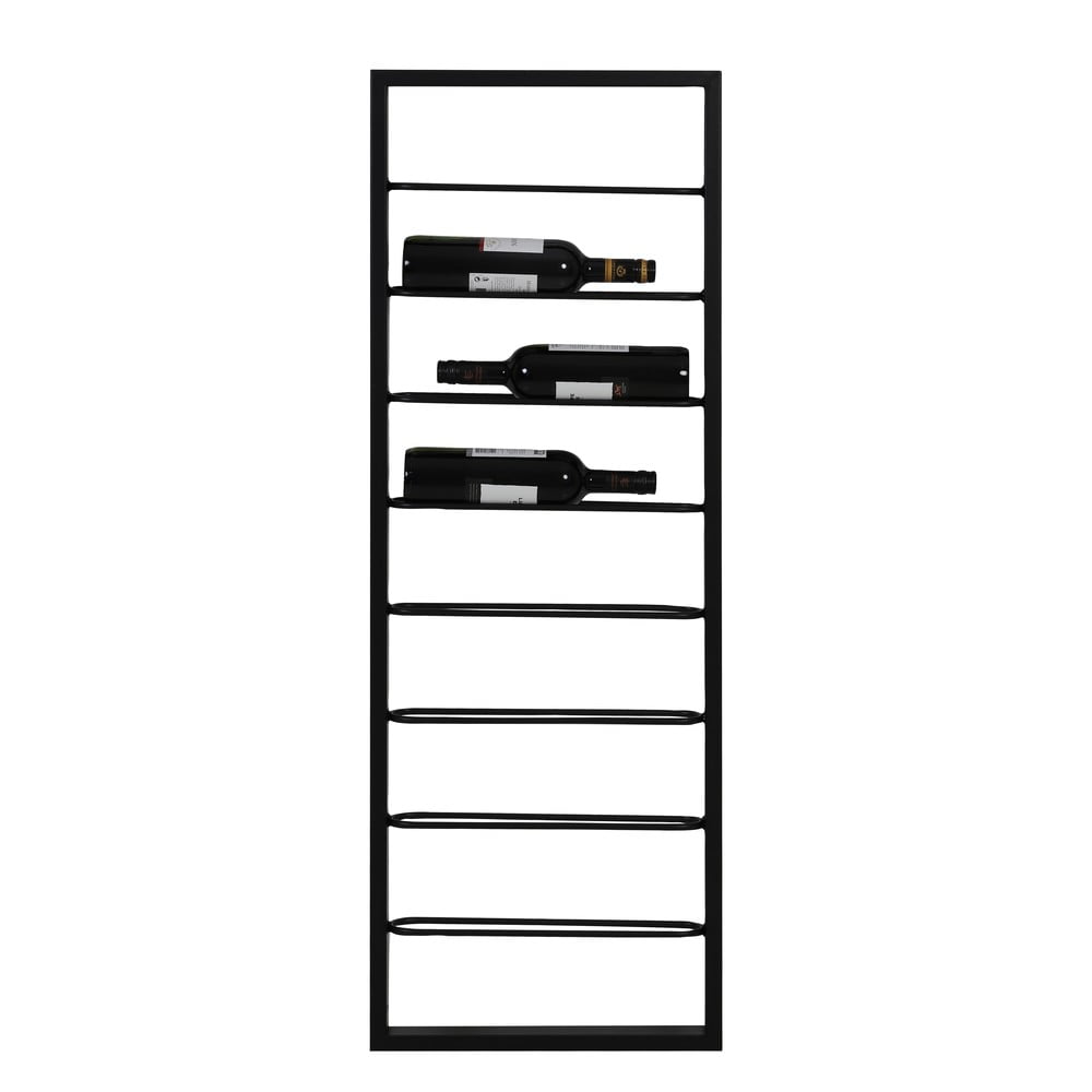 Fekete fali fém bortartó polcos állvány 42x120x6 cm Macaben – Light & Living