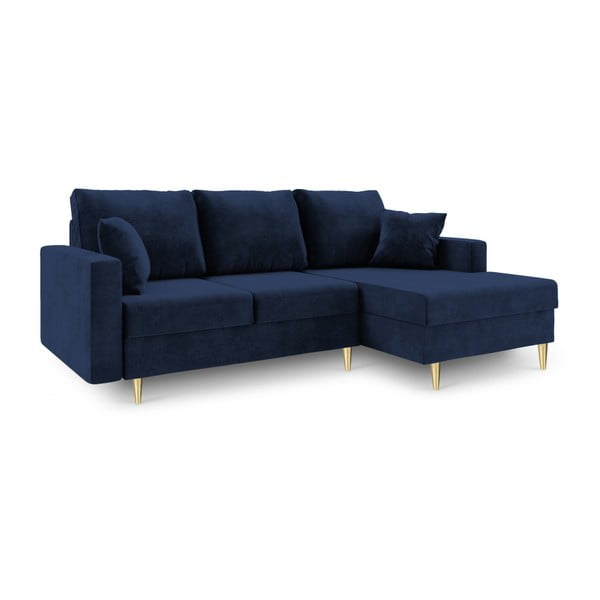 Muguet kék kinyitható kanapé tárolóhellyel, jobb oldali - Mazzini Sofas