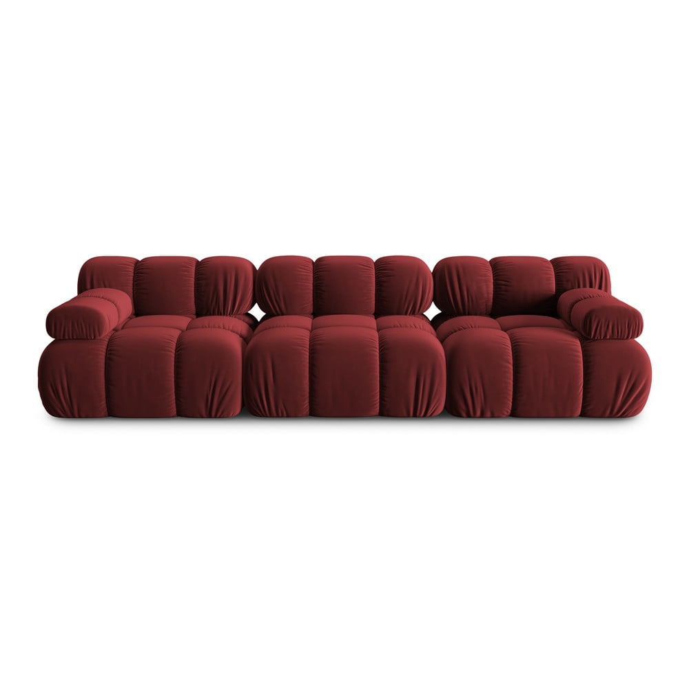 Piros bársony kanapé 282 cm bellis – micadoni home