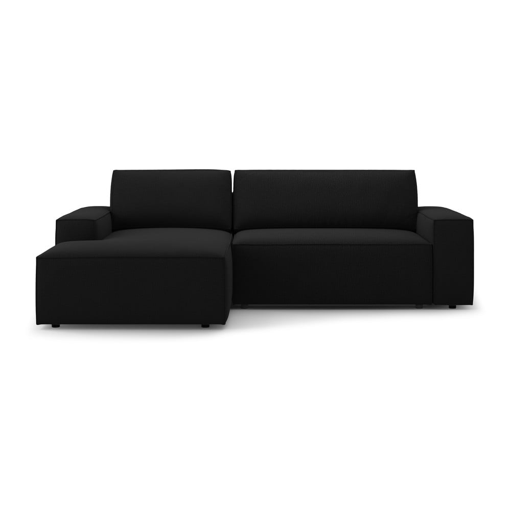 Fekete kinyitható sarokkanapé (bal oldali) Jodie – Micadoni Home