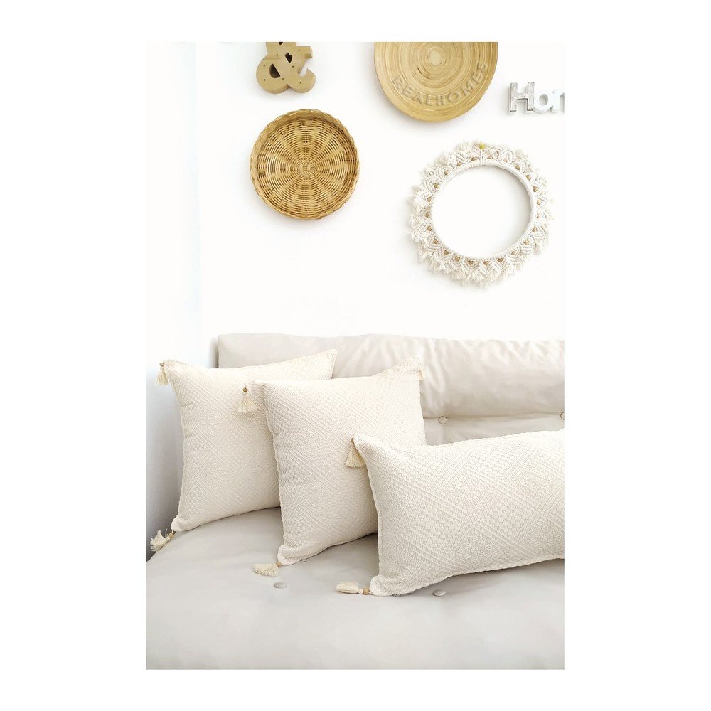 Organikus pamut párnahuzat szett 3 db-os 43x43 cm Natural – Mila Home