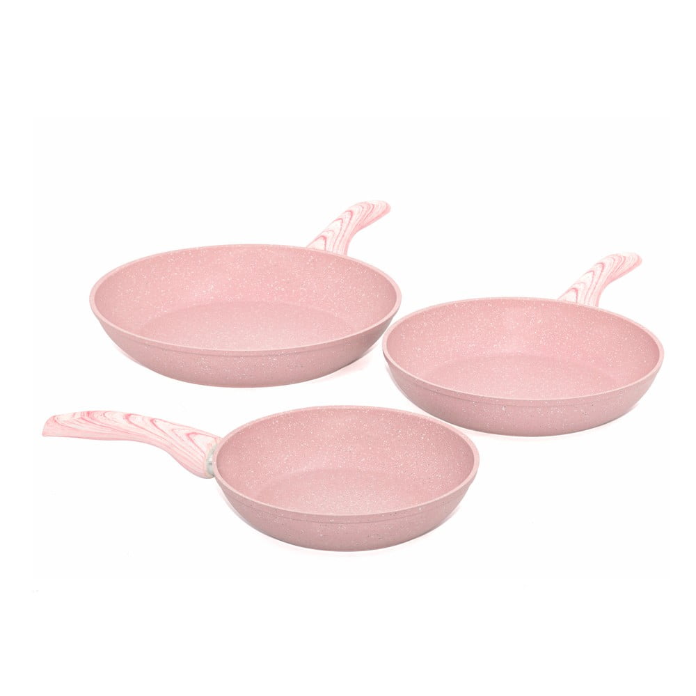 Stonerose 3 db-os rózsaszín serpenyő készlet - Bisetti