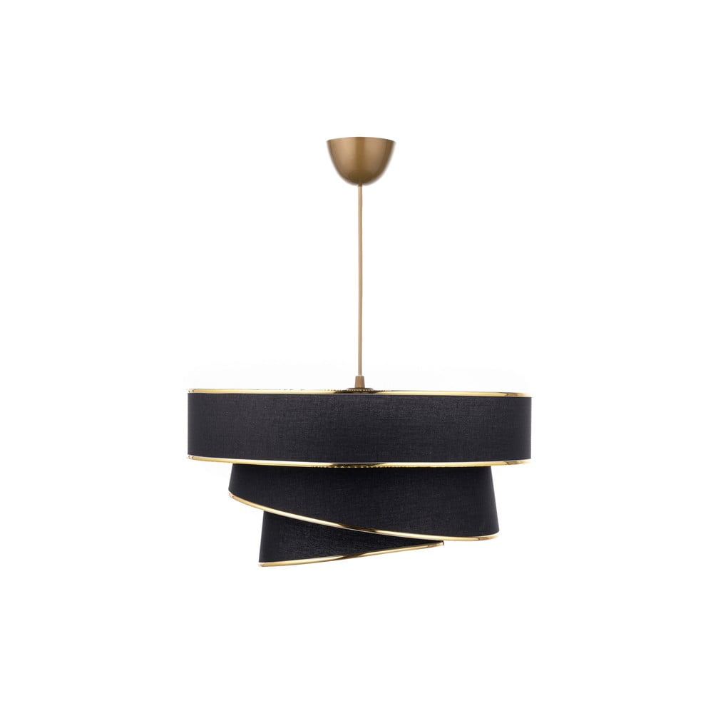 Fekete-aranyszínű függőlámpa textil búrával ø 40 cm Couper – Opviq lights