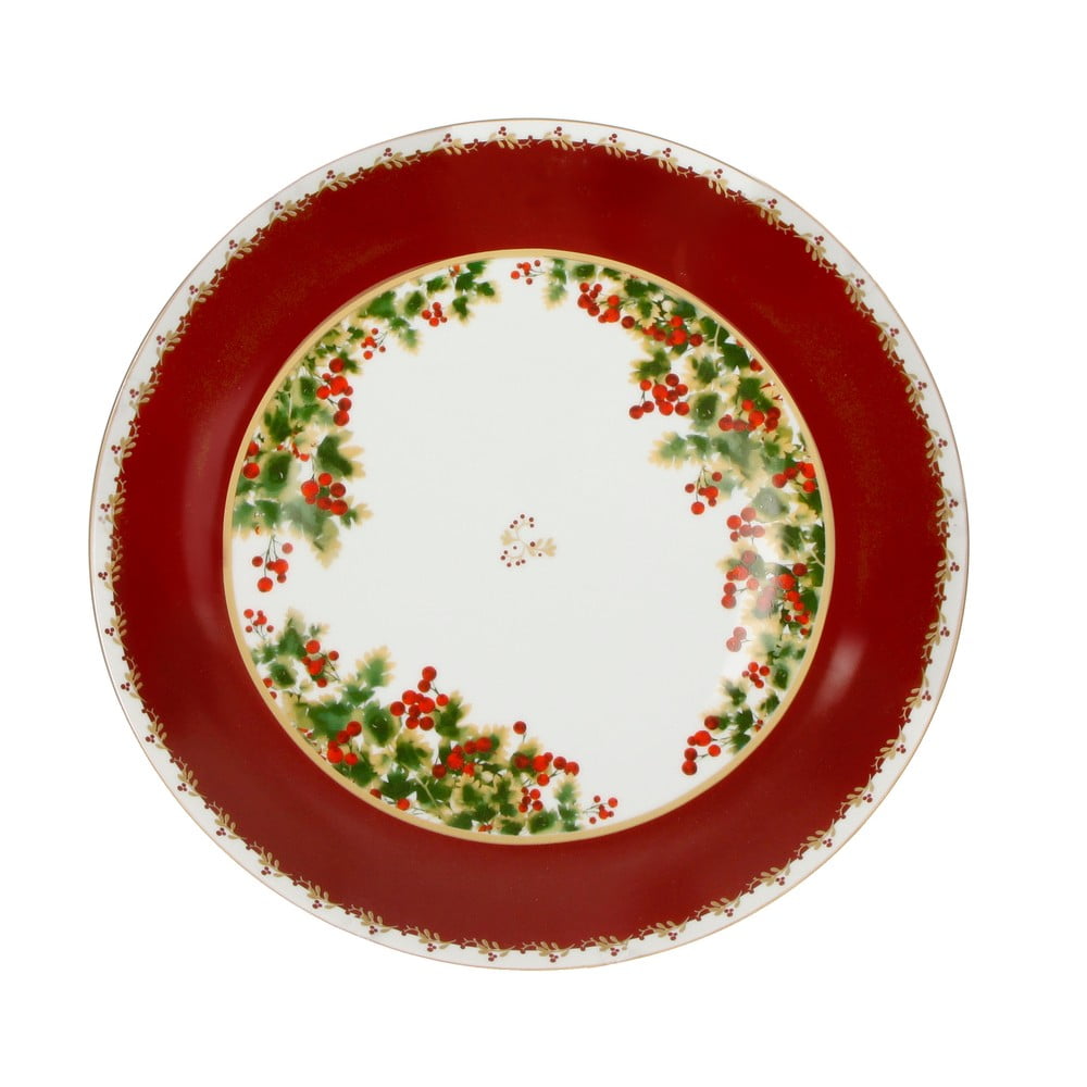 La Bacche porcelán tányér karácsonyi mintával, ⌀ 30,5 cm - Brandani